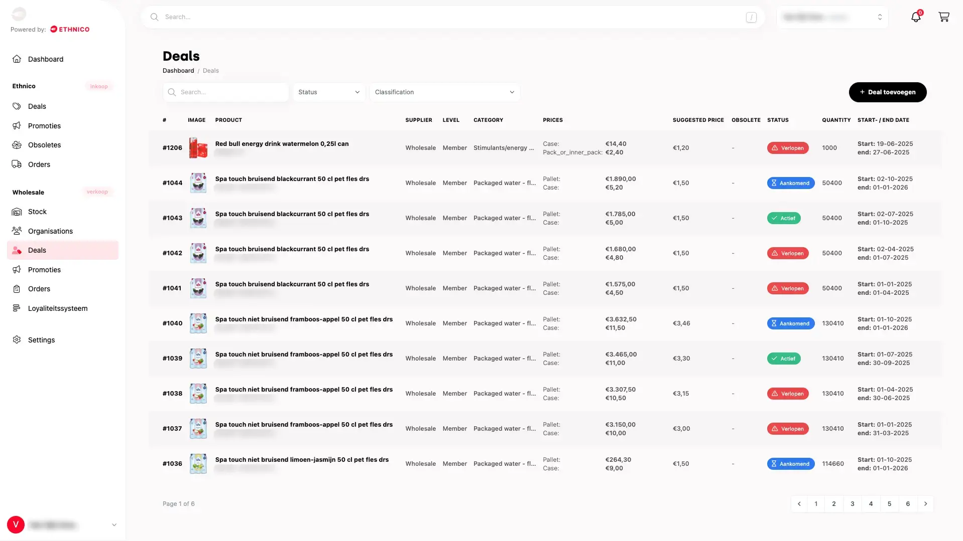 Ethnico App preview (admin deals)
