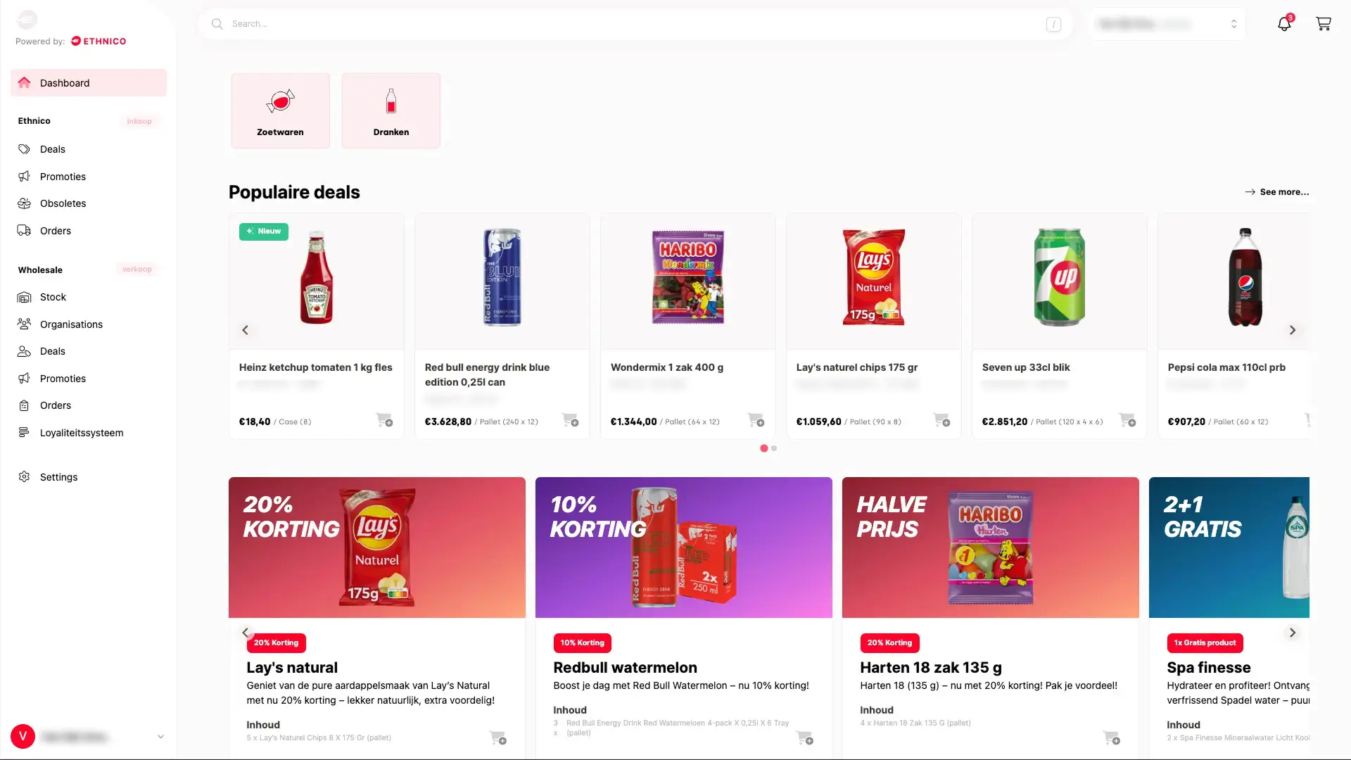 Ethnico App preview (home)