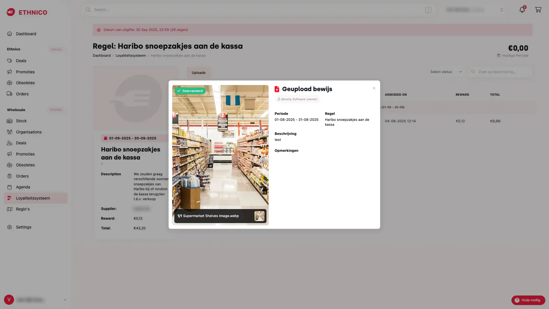 Ethnico App preview (loyaliteitssysteem)